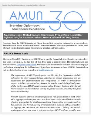 AMUN Dress Code & the Representative Dance