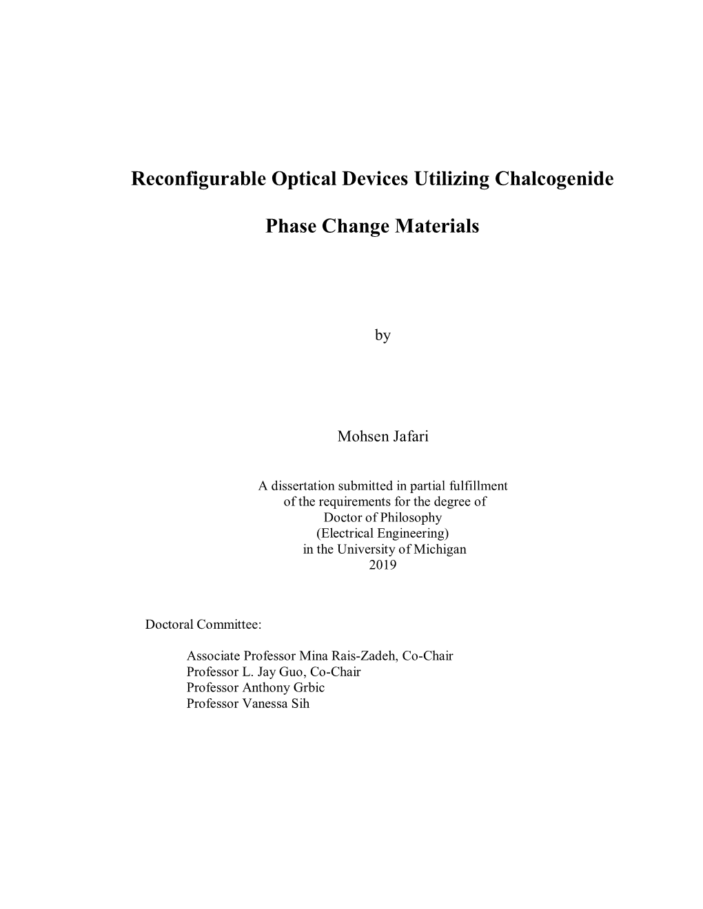 Reconfigurable Optical Devices Utilizing Chalcogenide Phase