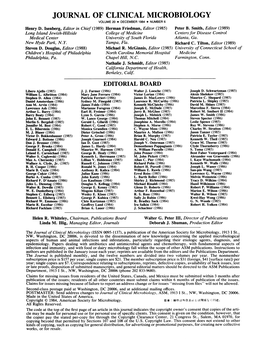 JOURNAL of CLINICAL MICROBIOLOGY VOLUME 20 * DECEMBER 1984 * NUMBER 6 Henry D