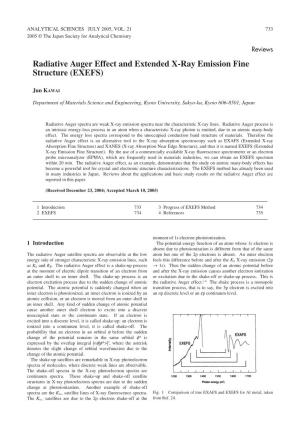 Radiative Auger Effect and Extended X-Ray Emission Fine Structure (EXEFS)