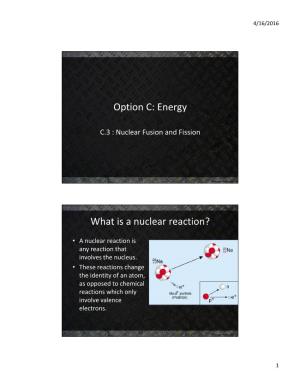 Energy What Is a Nuclear Reaction?