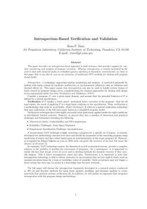 Introspection-Based Verification and Validation