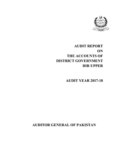 Audit Report on the Accounts of District Government Dir Upper
