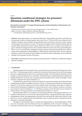 Quantum Conditional Strategies for Prisoners' Dilemmata Under The
