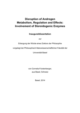 Disruption of Androgen Metabolism, Regulation and Effects: Involvement of Steroidogenic Enzymes