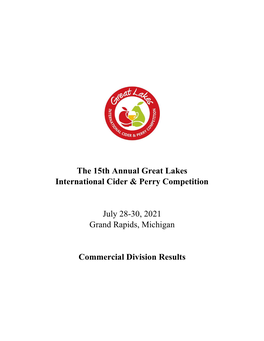 The 15Th Annual Great Lakes International Cider & Perry