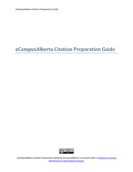 Ecampusalberta Citation Preparation Guide