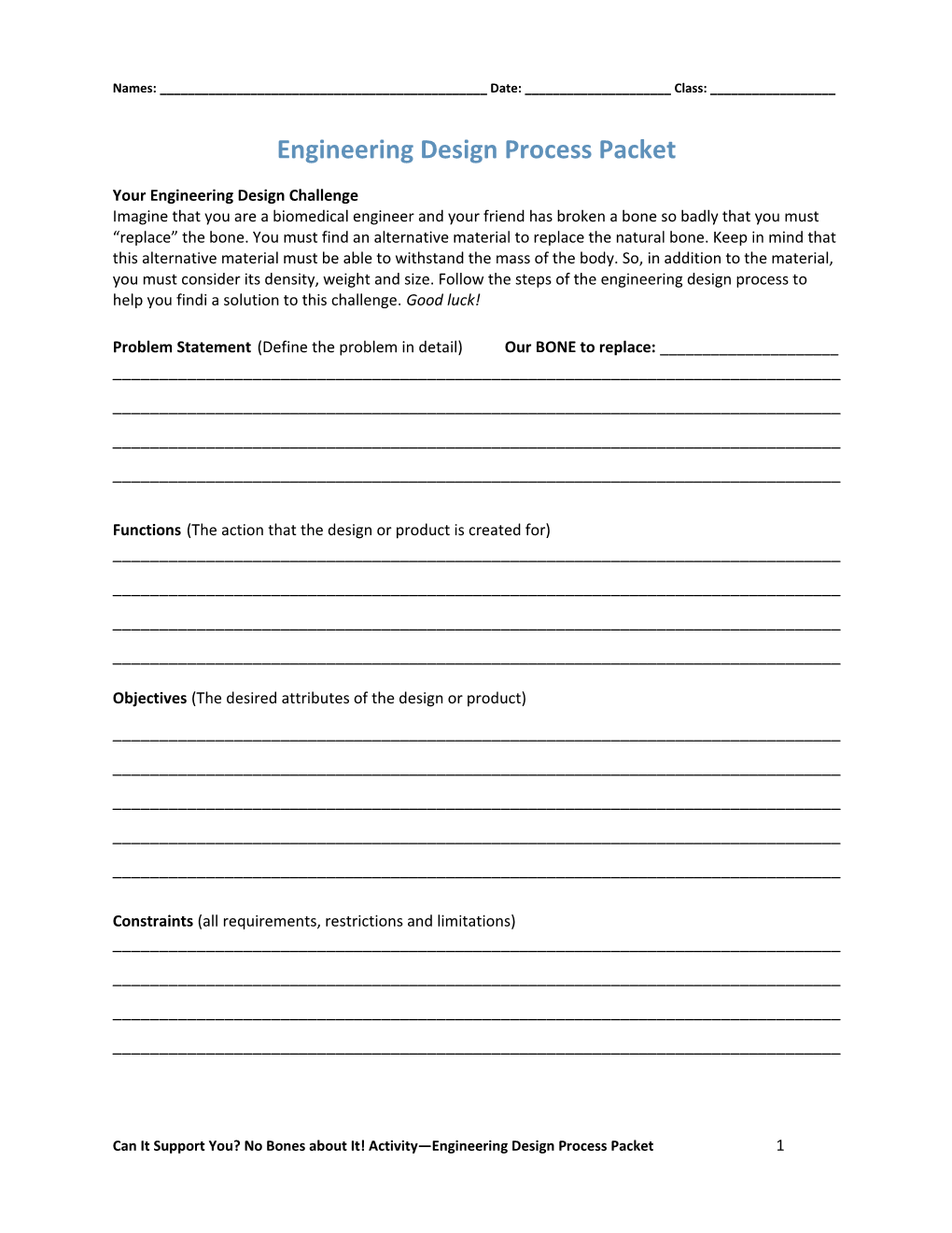 Your Engineering Design Challenge