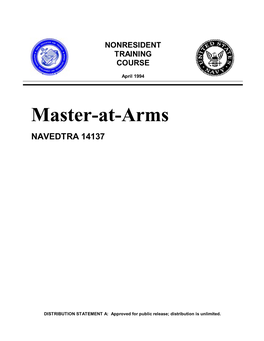 US Navy Course Master at Arms NAVEDTRA 14137