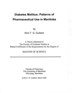 Diabetes Mellitus: Patterns of Pharmaceutical Use in Manitoba