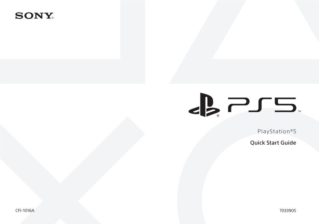 Playstation®5 Quick Start Guide