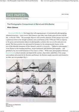 Tate Papers - the Photographic Comportment of Bernd and Hilla Becher