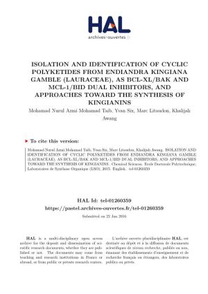 Isolation and Identification of Cyclic Polyketides From
