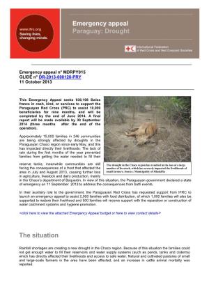 The Situation Emergency Appeal Paraguay: Drought