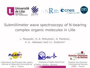 Submillimeterwave Spectoscopy of N-Bearing Complex Organic
