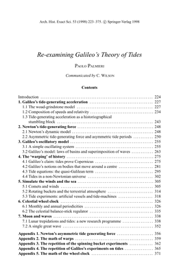 Re-Examining Galileo's Theory of Tides