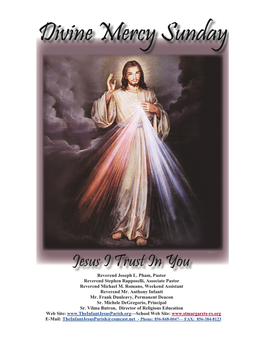 Divine Mercy Sunday 4-8-2018