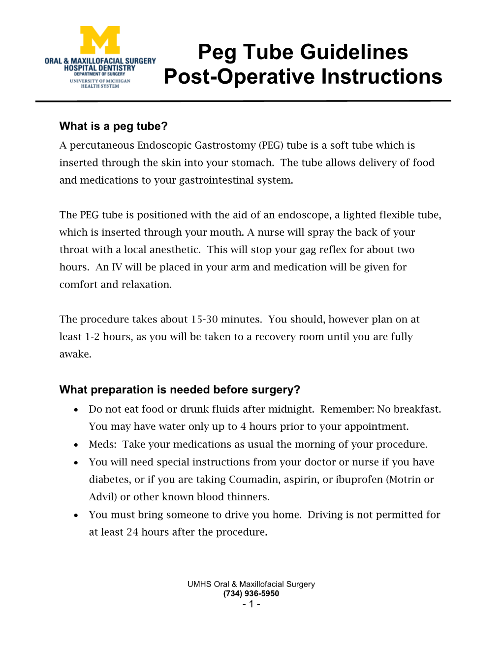 Peg Tube Guidelines Post Operative Instructions Docslib