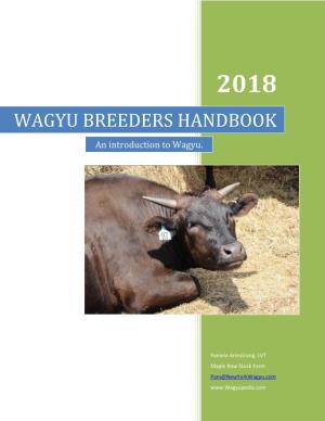 WAGYU BREEDERS HANDBOOK an Introduction to Wagyu