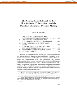 The Coming Constitutional Yo-Yo? Elite Opinion, Polarization, and the Direction of Judicial Decision Making