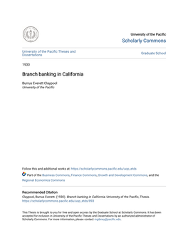 Branch Banking in California