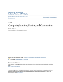 Comparing Islamism, Fascism, and Communism Martin W