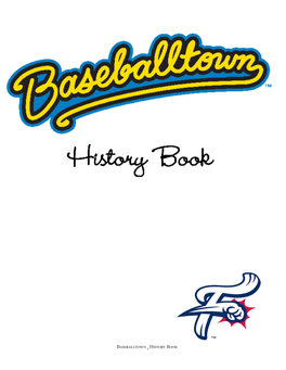 Baseballtown 1 History Book Table of Contents