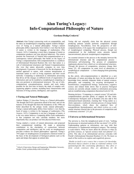 Info-Computational Philosophy of Nature