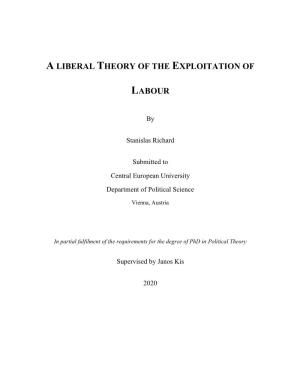 A Liberal Theory of the Exploitation of Labour