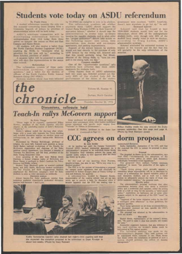 The Chronicle Thursday, October 26, 1972 SPECTRUM All Students Interested in AUDITIONS for Hoof 'N the CHANTICLEER