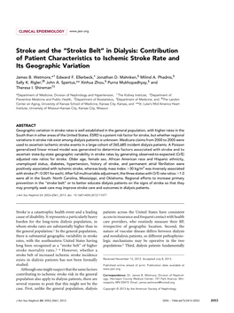 In Dialysis: Contribution of Patient Characteristics to Ischemic Stroke Rate and Its Geographic Variation