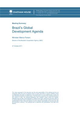 Brazil's Global Development Agenda