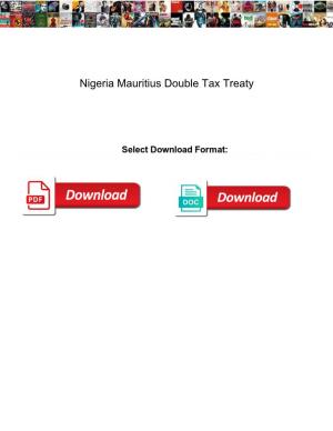Nigeria Mauritius Double Tax Treaty