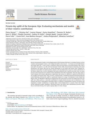 Present-Day Uplift of the European Alps Evaluating Mechanisms And