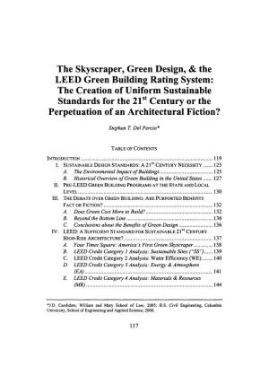 Skyscraper, Green Design, & the LEED Green Building Rating