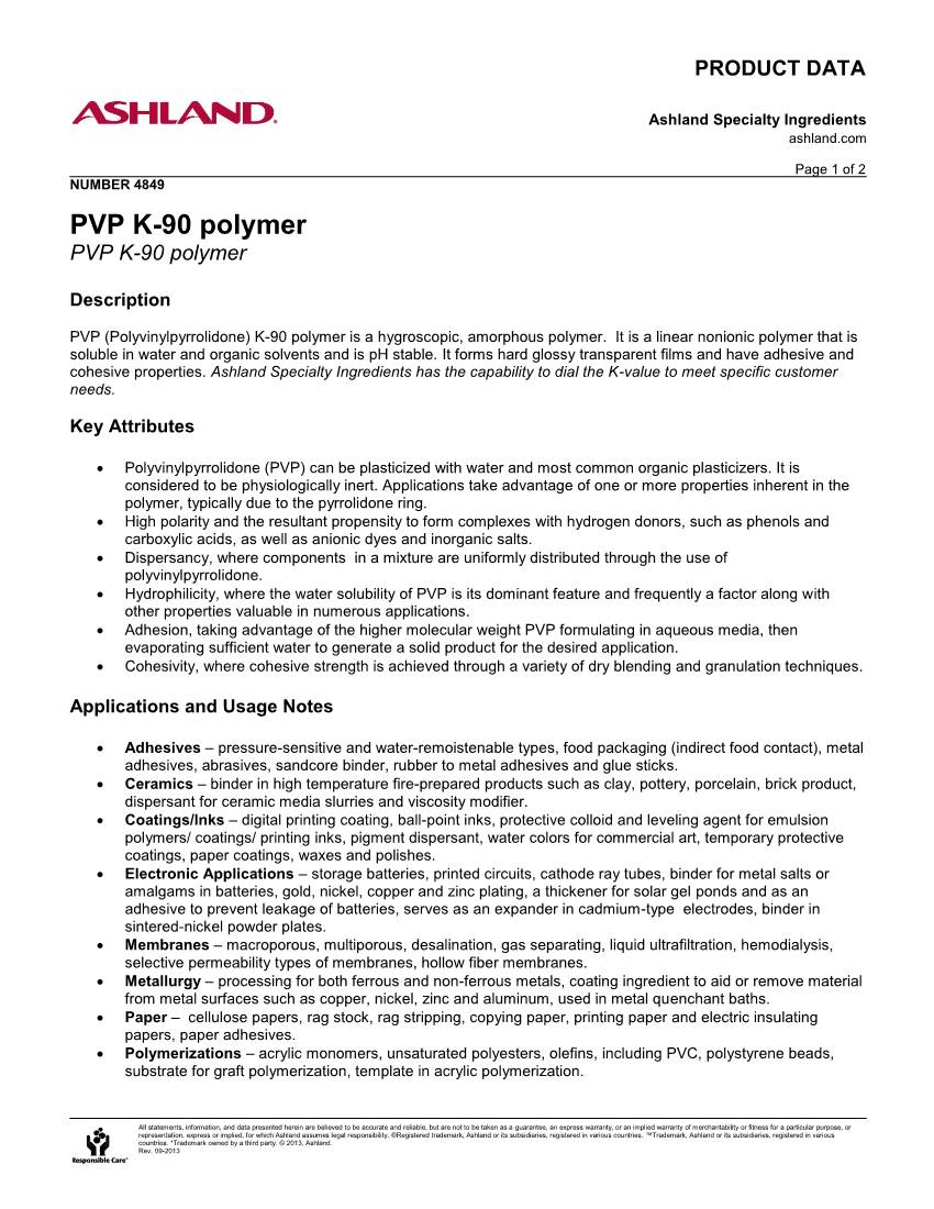 PVP K-90 Polymer PVP K-90 Polymer