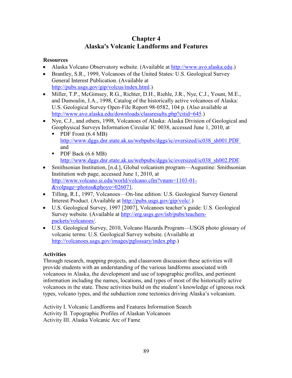 Chapter 4 Alaska's Volcanic Landforms and Features