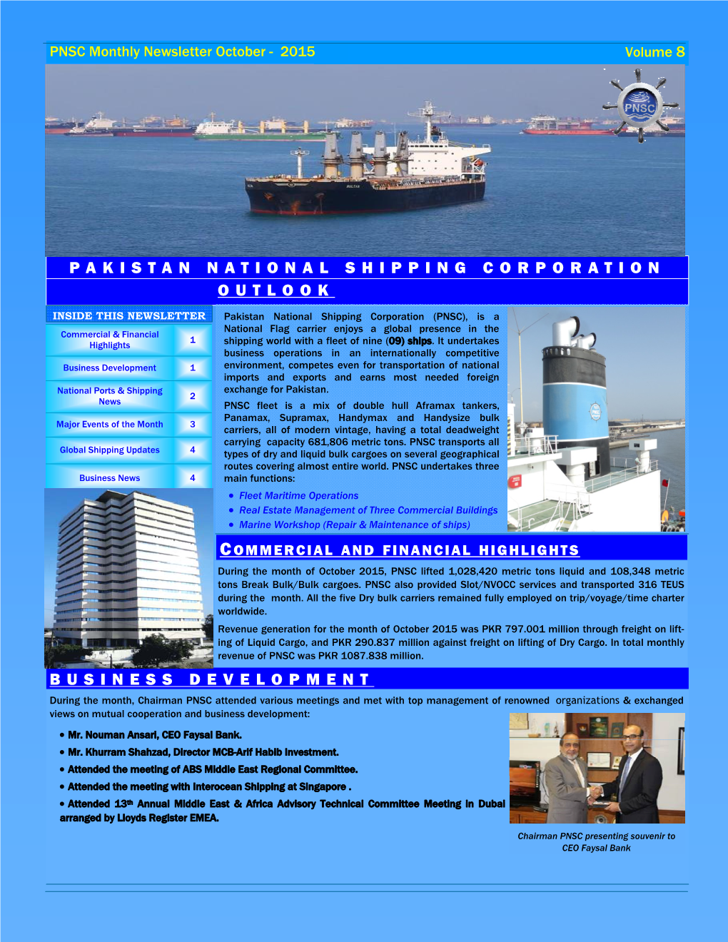 Monthly Newsletter October - 2015 Volume 8