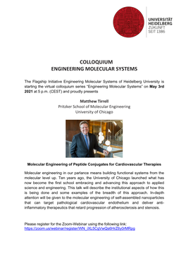 Colloquium Engineering Molecular Systems