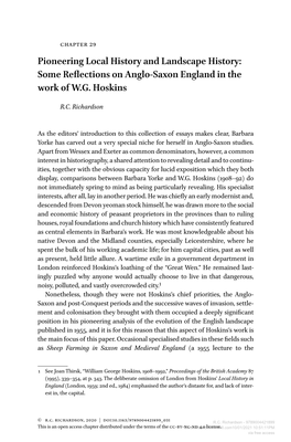 Some Reflections on Anglo-Saxon England in the Work of WG