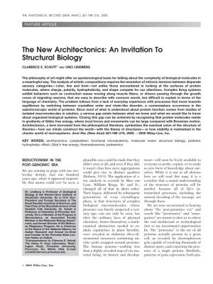 The New Architectonics: an Invitation to Structural Biology