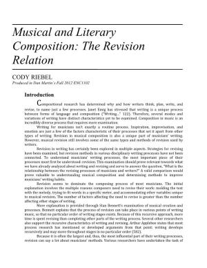 Musical and Literary Composition: the Revision Relation