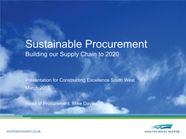 Sustainable Procurement Building Our Supply Chain to 2020