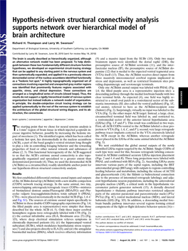 Hypothesis-Driven Structural Connectivity Analysis Supports Network Over Hierarchical Model of Brain Architecture