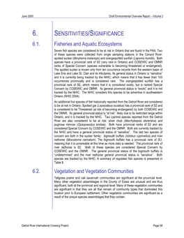 Sensitivities/Significance 6.1