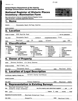 National Register of Historic Places Inventory Nomination Form 1