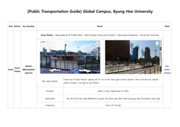 [Public Transportation Guide] Global Campus, Kyung Hee University