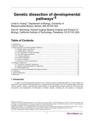 Genetic Dissection of Developmental Pathways*§ †