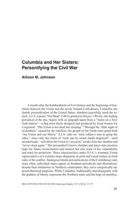 Columbia and Her Sisters: Personifying the Civil War