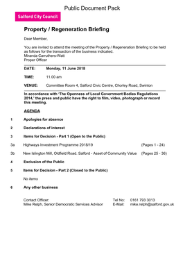 (Public Pack)Agenda Document for Property / Regeneration Briefing, 11